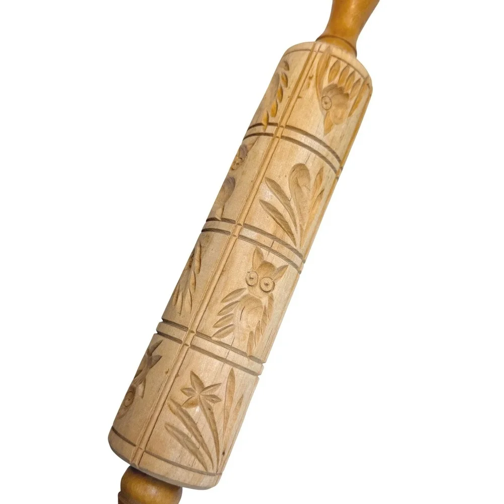 Springerle Carved Wooden Rolling Pin  16